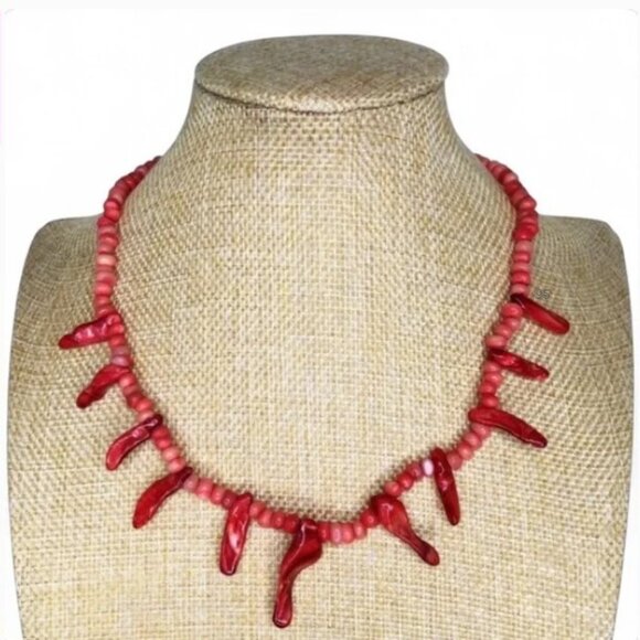 Rare Vintage Red Branch Coral Choker Necklace, Handcrafted 16" Collector’s Piece - Picture 11 of 12